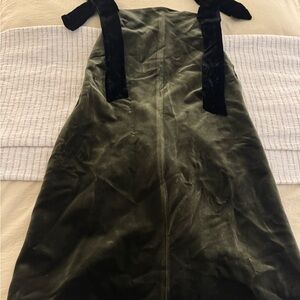 Zara Velvet Green Dress with Bows Size Medium